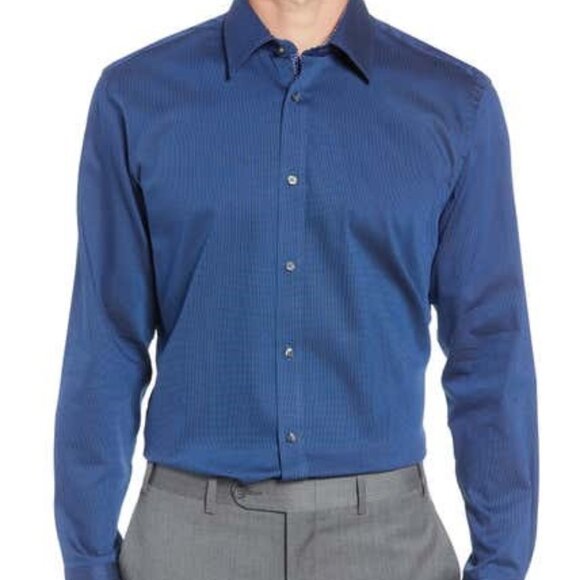 Ted Baker Wikks Slim Fit Print Dress Shirt 15.5 34/35 - Picture 2 of 7